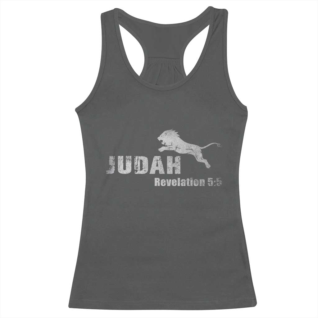 Lion Tribe of Judah Hebrew Christ Israelite Racerback Tank Top TS11 Dark Heather Print Your Wear