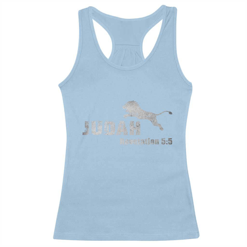 Lion Tribe of Judah Hebrew Christ Israelite Racerback Tank Top TS11 Light Blue Print Your Wear