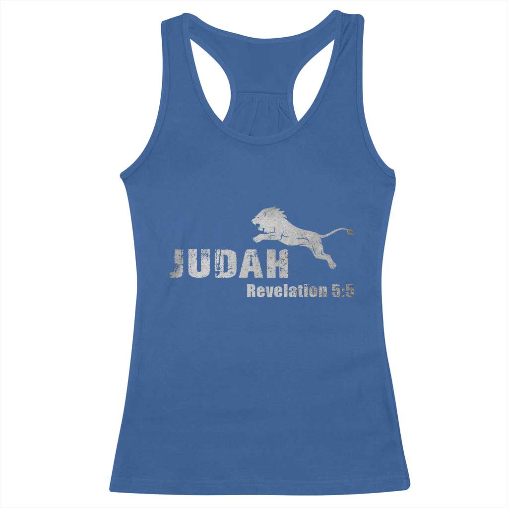 Lion Tribe of Judah Hebrew Christ Israelite Racerback Tank Top TS11 Royal Blue Print Your Wear