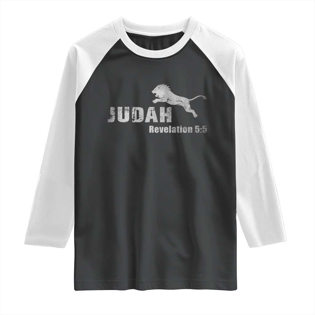 Lion Tribe of Judah Hebrew Christ Israelite Raglan Shirt TS11 Black White Print Your Wear