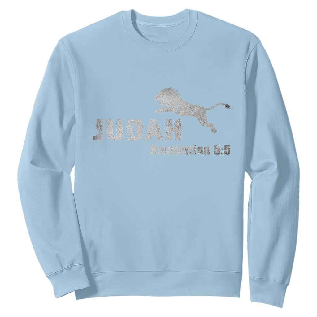 Lion Tribe of Judah Hebrew Christ Israelite Sweatshirt TS11 Light Blue Print Your Wear