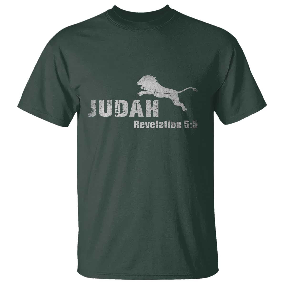 Lion Tribe of Judah Hebrew Christ Israelite T Shirt TS11 Dark Forest Green Print Your Wear