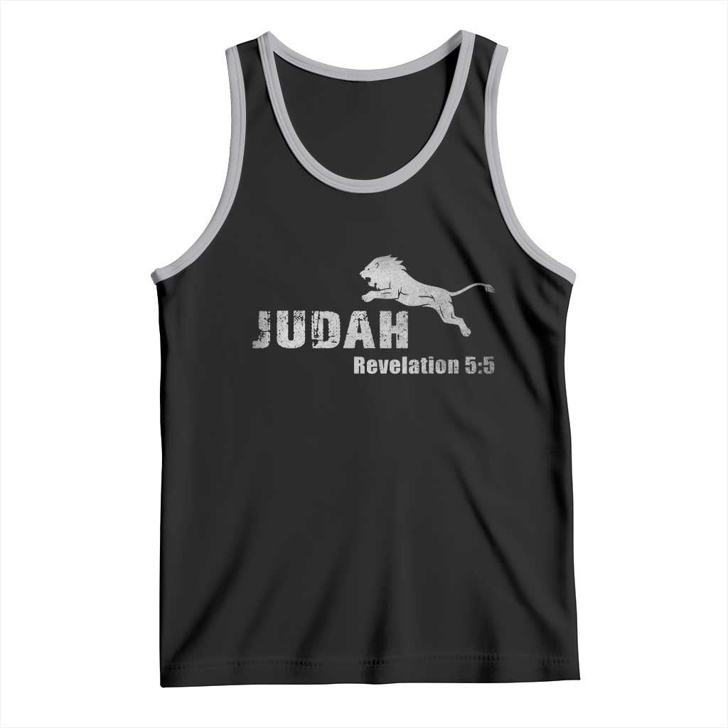 Lion Tribe of Judah Hebrew Christ Israelite Tank Top TS11 Black Athletic Heather Print Your Wear