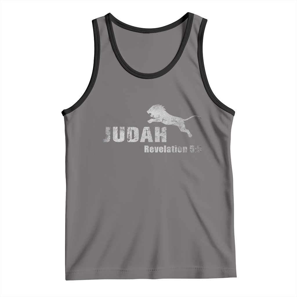 Lion Tribe of Judah Hebrew Christ Israelite Tank Top TS11 Deep Heather Black Print Your Wear