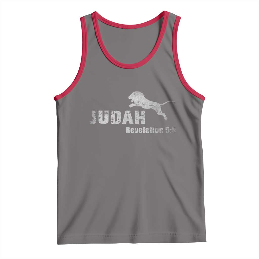 Lion Tribe of Judah Hebrew Christ Israelite Tank Top TS11 Deep Heather Red Print Your Wear