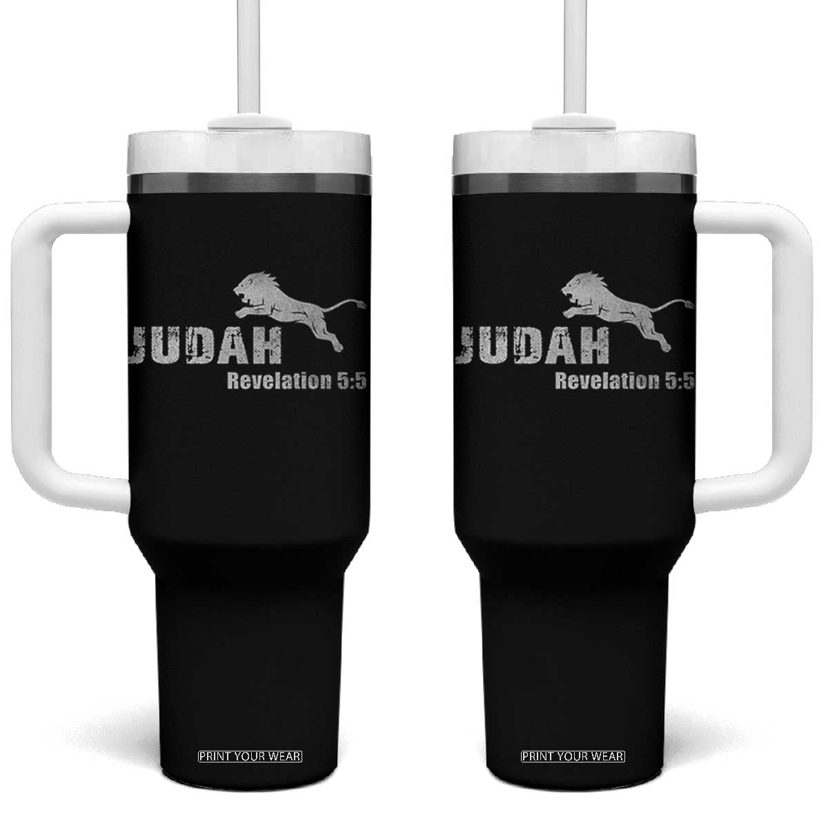 Lion Tribe of Judah Hebrew Christ Israelite Tumbler With Handle TS11 One Size: 40 oz Black Print Your Wear