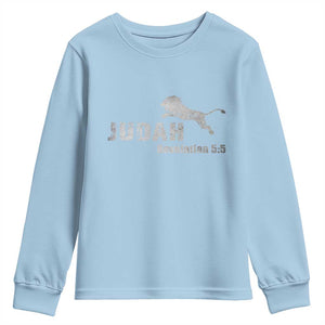 Lion Tribe of Judah Hebrew Christ Israelite Youth Sweatshirt TS11 Light Blue Print Your Wear