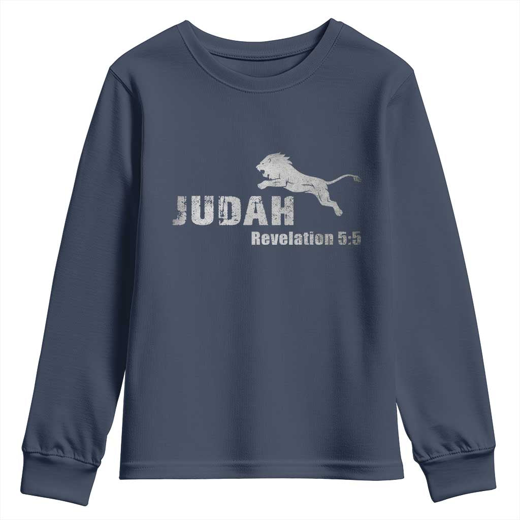 Lion Tribe of Judah Hebrew Christ Israelite Youth Sweatshirt TS11 Navy Print Your Wear