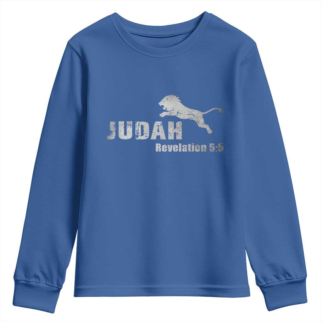 Lion Tribe of Judah Hebrew Christ Israelite Youth Sweatshirt TS11 Royal Blue Print Your Wear