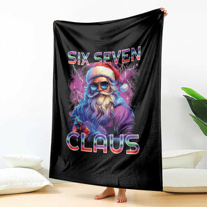 Funny Six Seven Claus Throw Blanket 67 Christmas Santa Meme Gen Alpha TS11 Print Your Wear