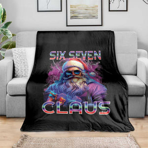 Funny Six Seven Claus Throw Blanket 67 Christmas Santa Meme Gen Alpha TS11 Print Your Wear