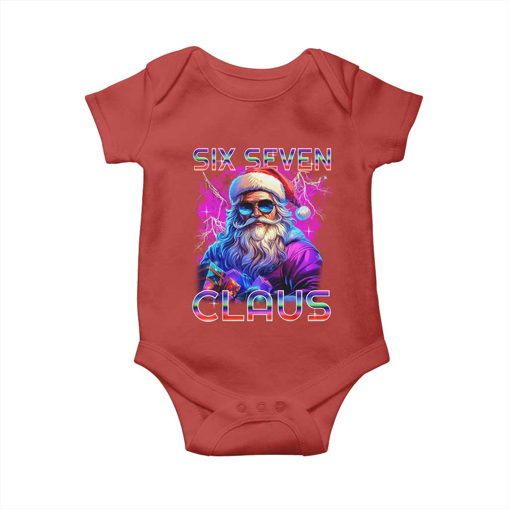 Funny Six Seven Claus Baby Onesie 67 Christmas Santa Meme Gen Alpha TS11 Red Print Your Wear