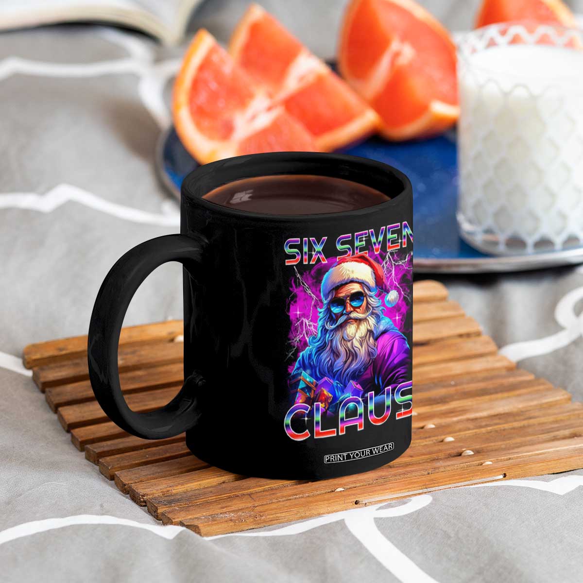 Funny Six Seven Claus Coffee Mug 67 Christmas Santa Meme Gen Alpha TS11 Print Your Wear