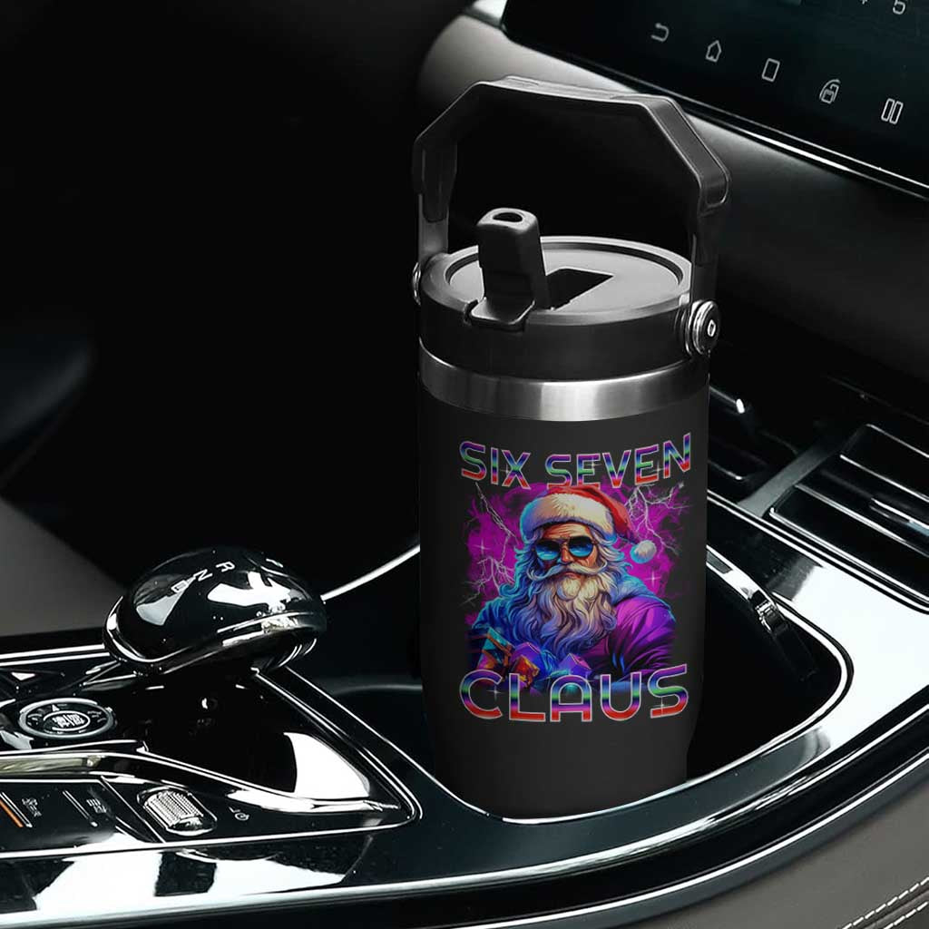 Funny Six Seven Claus Flip Straw Tumbler 67 Christmas Santa Meme Gen Alpha TS11 Print Your Wear
