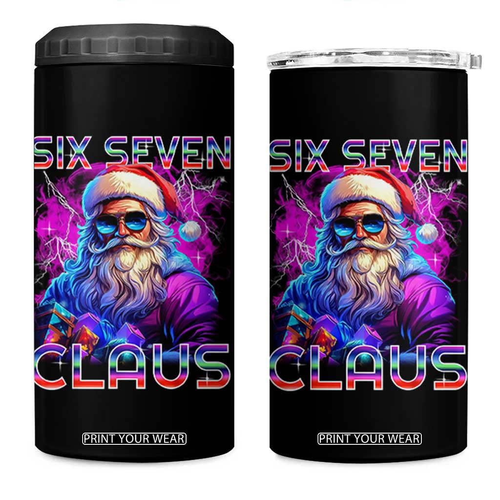 Funny Six Seven Claus 4 in 1 Can Cooler Tumbler 67 Christmas Santa Meme Gen Alpha TS11 One Size: 16 oz Black Print Your Wear