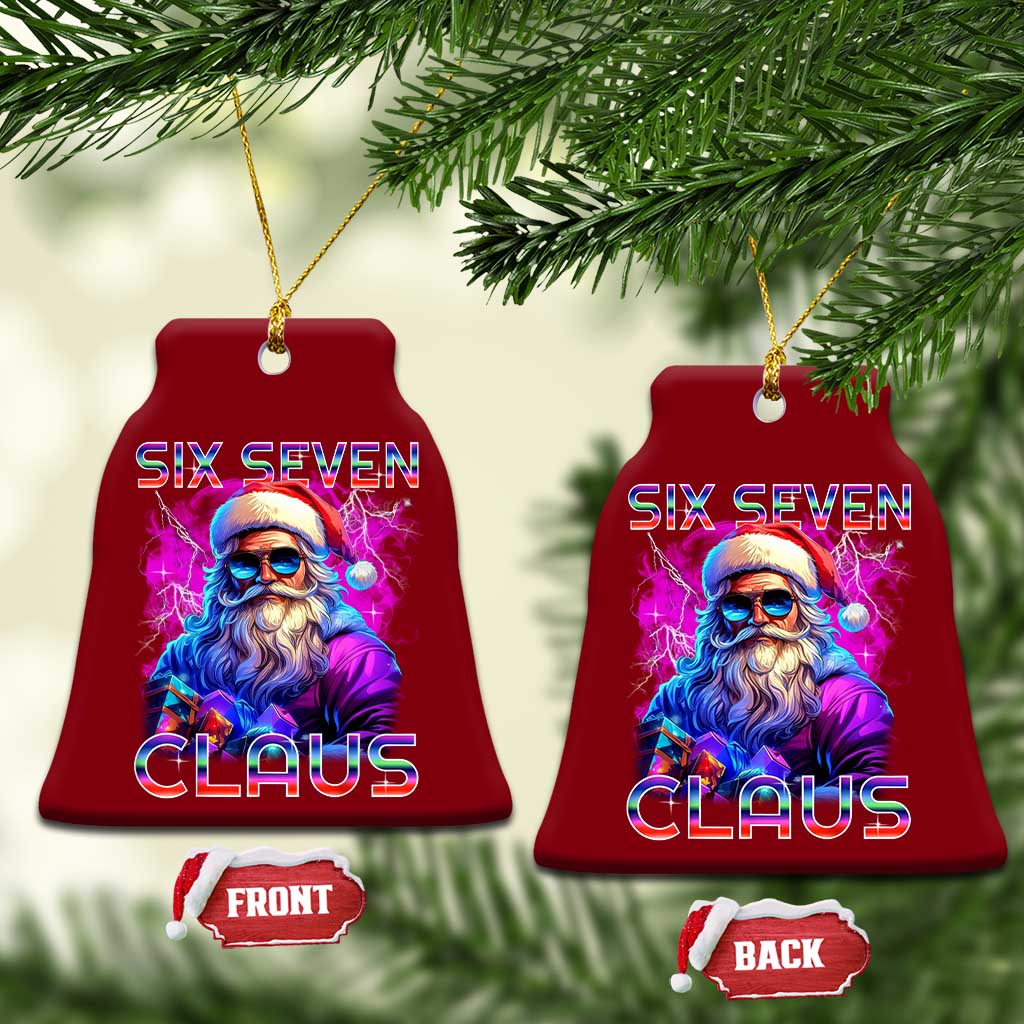 Funny Six Seven Claus Ceramic Ornament 67 Xmas Santa Meme Gen Alpha TS11 Print Your Wear