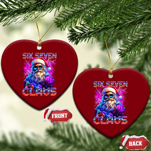 Funny Six Seven Claus Ceramic Ornament 67 Xmas Santa Meme Gen Alpha TS11 Print Your Wear