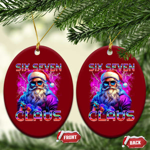 Funny Six Seven Claus Ceramic Ornament 67 Xmas Santa Meme Gen Alpha TS11 Print Your Wear