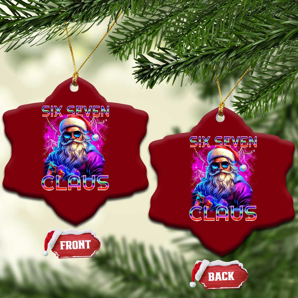 Funny Six Seven Claus Ceramic Ornament 67 Xmas Santa Meme Gen Alpha TS11 Print Your Wear