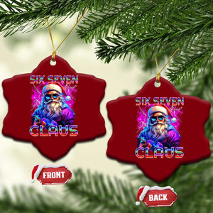 Funny Six Seven Claus Ceramic Ornament 67 Xmas Santa Meme Gen Alpha TS11 Print Your Wear