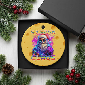 Funny Six Seven Claus Ceramic Ornament 67 Xmas Santa Meme Gen Alpha TS11 1pc Yellow Cheese Print Your Wear