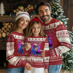 Funny Six Seven Claus Ugly Christmas Sweater 67 Xmas Santa Meme Gen Alpha TS11 Red Beige Print Your Wear