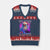 Funny Six Seven Claus V-Neck Knit Sweater Vest 67 Xmas Santa Meme Gen Alpha TS11 Navy Red Print Your Wear