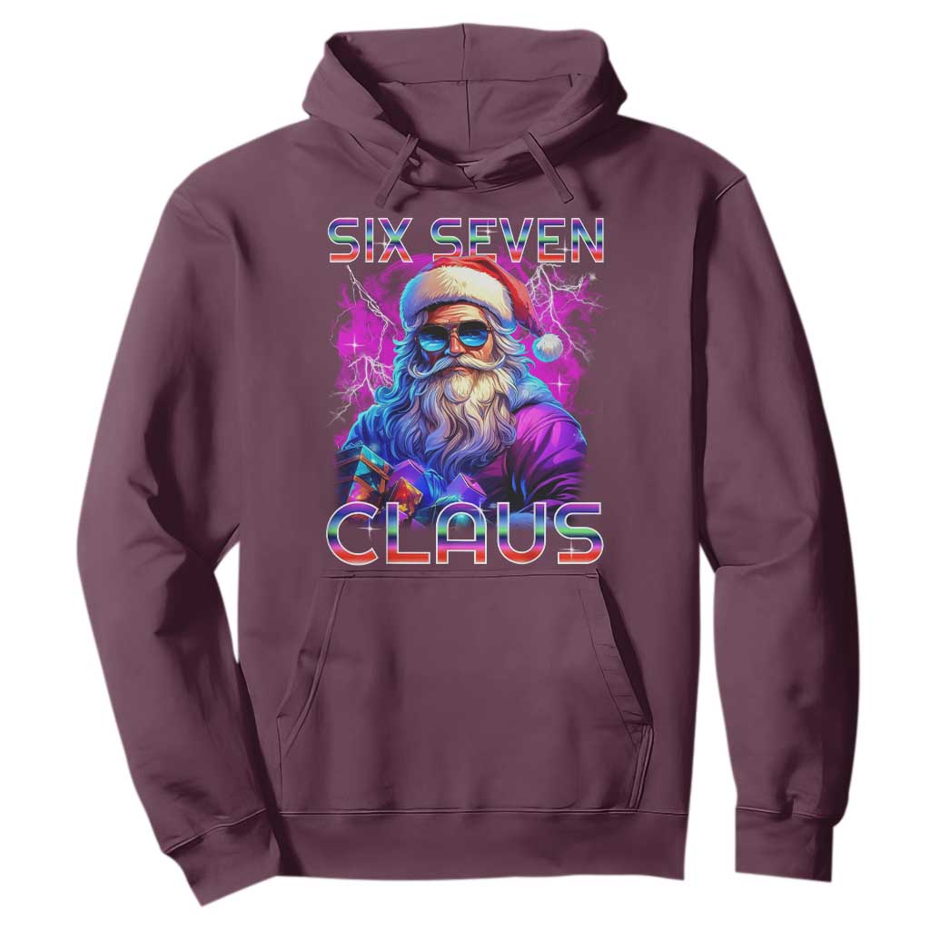 Funny Six Seven Claus Hoodie 67 Christmas Santa Meme Gen Alpha TS11 Maroon Print Your Wear