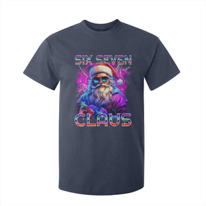 Funny Six Seven Claus T Shirt For Kid 67 Christmas Santa Meme Gen Alpha TS11 Navy Print Your Wear