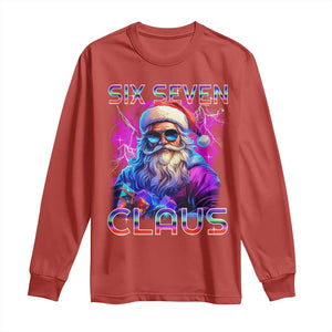 Funny Six Seven Claus Long Sleeve Shirt 67 Christmas Santa Meme Gen Alpha TS11 Red Print Your Wear
