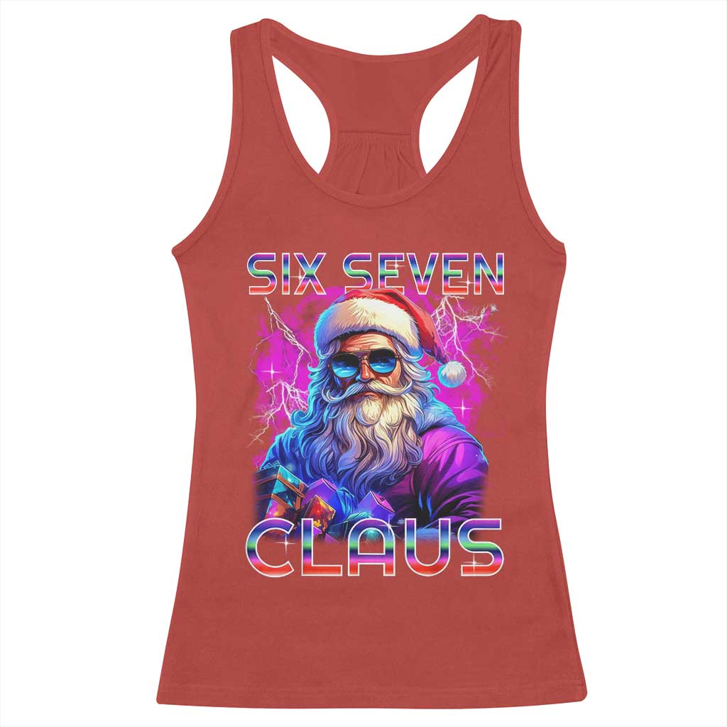 Funny Six Seven Claus Racerback Tank Top 67 Christmas Santa Meme Gen Alpha TS11 Red Print Your Wear
