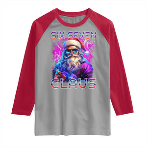 Funny Six Seven Claus Raglan Shirt 67 Christmas Santa Meme Gen Alpha TS11 Sport Gray Red Print Your Wear