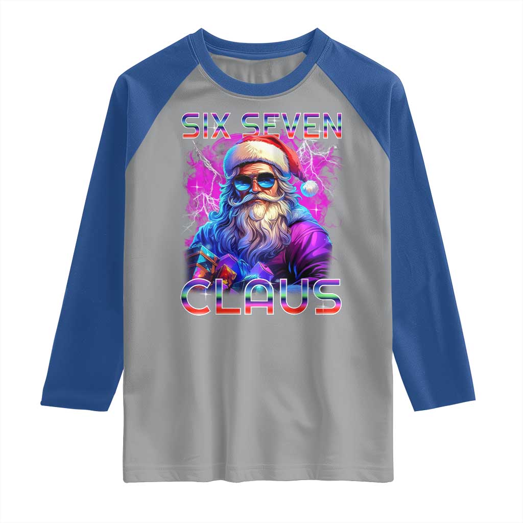 Funny Six Seven Claus Raglan Shirt 67 Christmas Santa Meme Gen Alpha TS11 Sport Gray Royal Print Your Wear