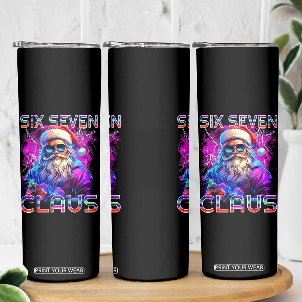 Funny Six Seven Claus Skinny Tumbler 67 Christmas Santa Meme Gen Alpha TS11 Print Your Wear