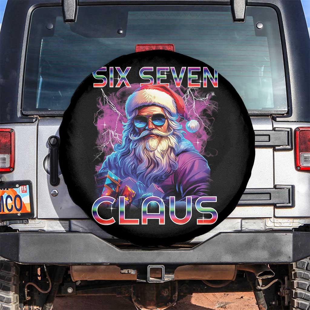 Funny Six Seven Claus Spare Tire Cover 67 Christmas Santa Meme Gen Alpha TS11 No hole Black Print Your Wear