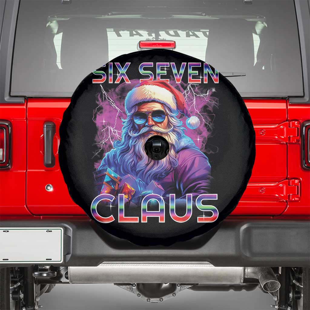 Funny Six Seven Claus Spare Tire Cover 67 Christmas Santa Meme Gen Alpha TS11 Black Print Your Wear