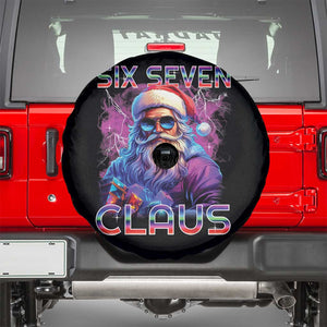 Funny Six Seven Claus Spare Tire Cover 67 Christmas Santa Meme Gen Alpha TS11 Black Print Your Wear