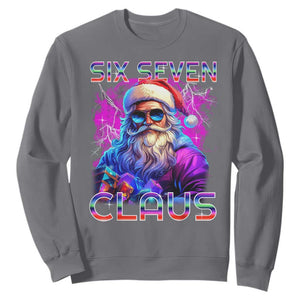 Funny Six Seven Claus Sweatshirt 67 Christmas Santa Meme Gen Alpha TS11 Charcoal Print Your Wear