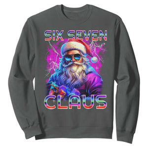 Funny Six Seven Claus Sweatshirt 67 Christmas Santa Meme Gen Alpha TS11 Dark Heather Print Your Wear