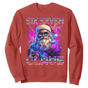 Funny Six Seven Claus Sweatshirt 67 Christmas Santa Meme Gen Alpha TS11 Red Print Your Wear