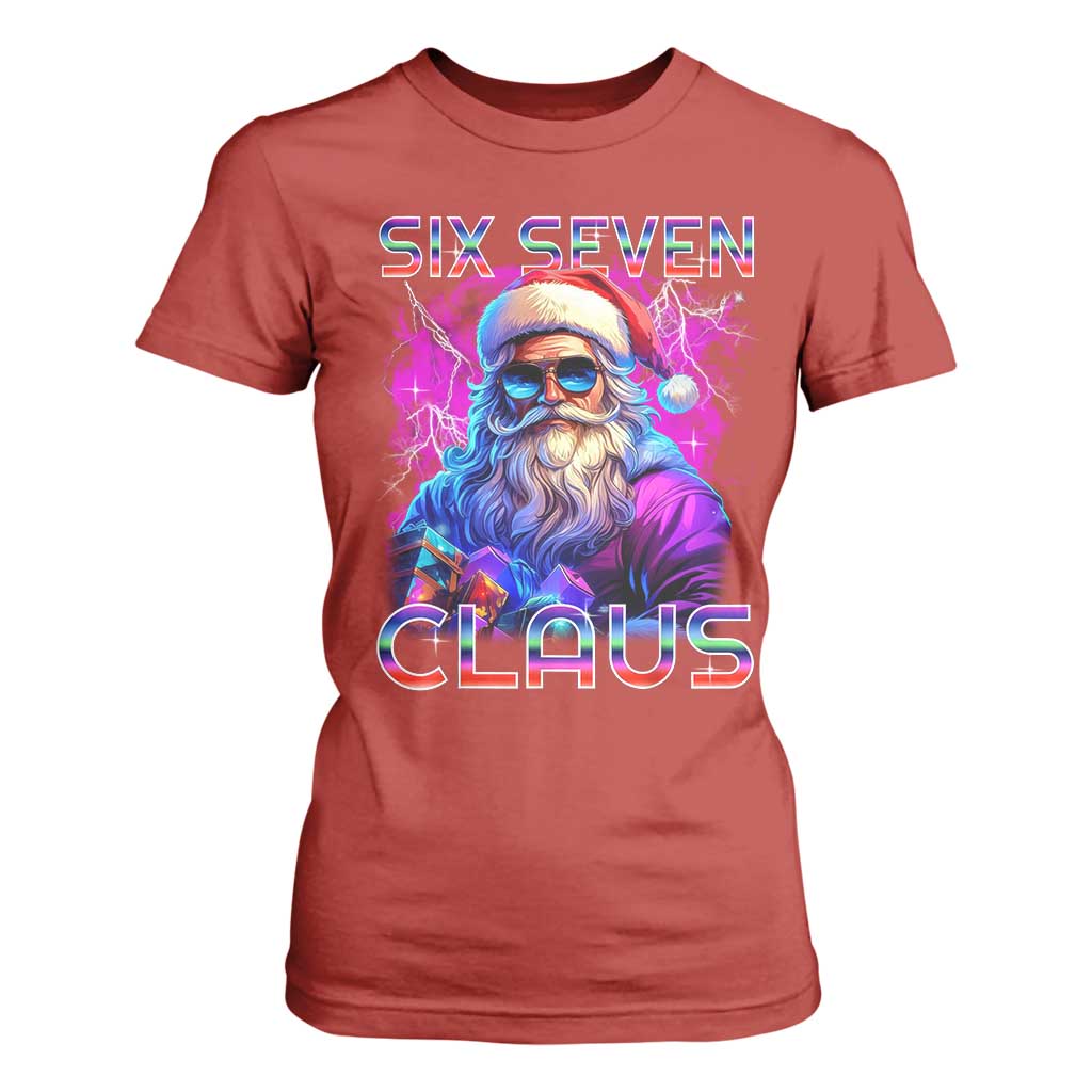 Funny Six Seven Claus T Shirt For Women 67 Christmas Santa Meme Gen Alpha TS11 Red Print Your Wear
