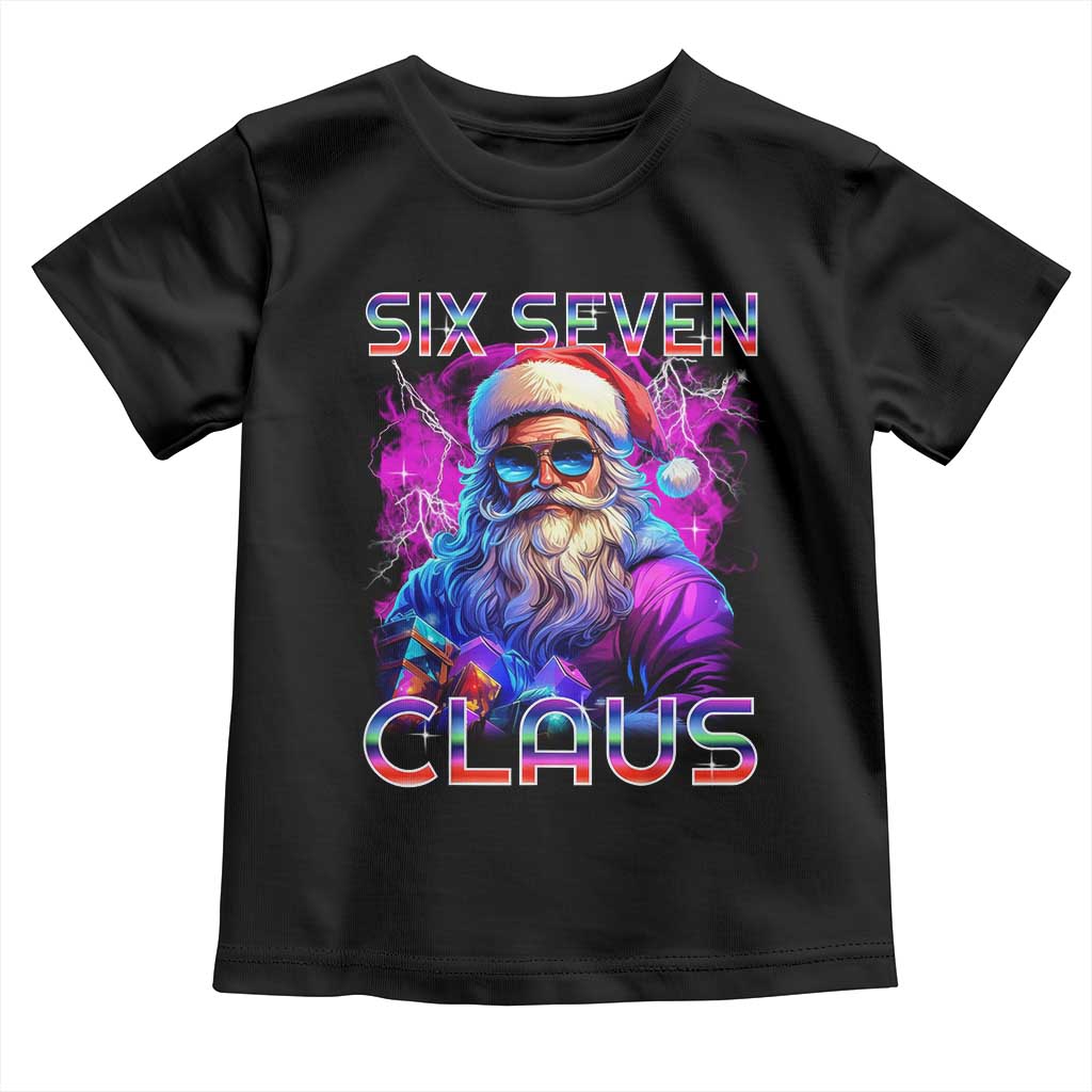 Funny Six Seven Claus Toddler T Shirt 67 Christmas Santa Meme Gen Alpha TS11 Black Print Your Wear
