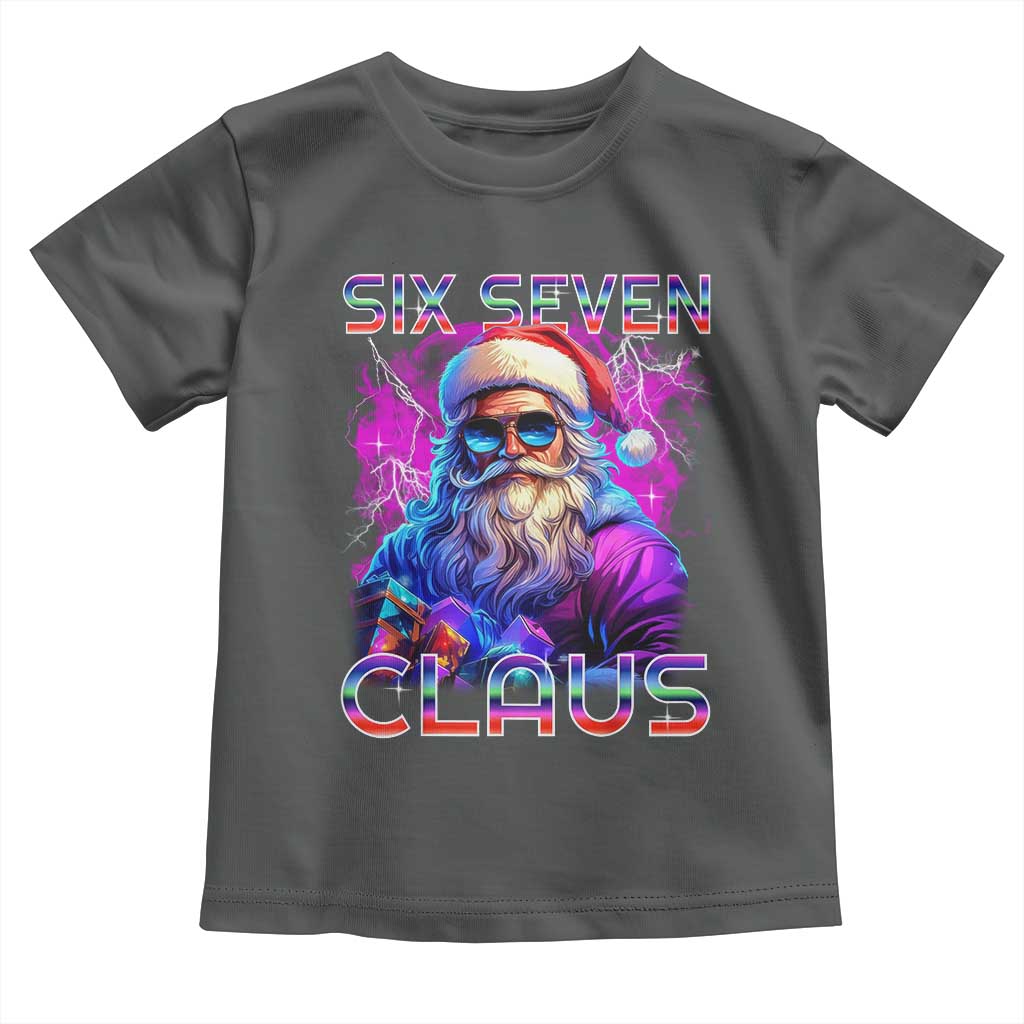 Funny Six Seven Claus Toddler T Shirt 67 Christmas Santa Meme Gen Alpha TS11 Dark Heather Print Your Wear
