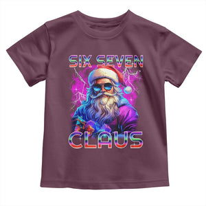 Funny Six Seven Claus Toddler T Shirt 67 Christmas Santa Meme Gen Alpha TS11 Maroon Print Your Wear