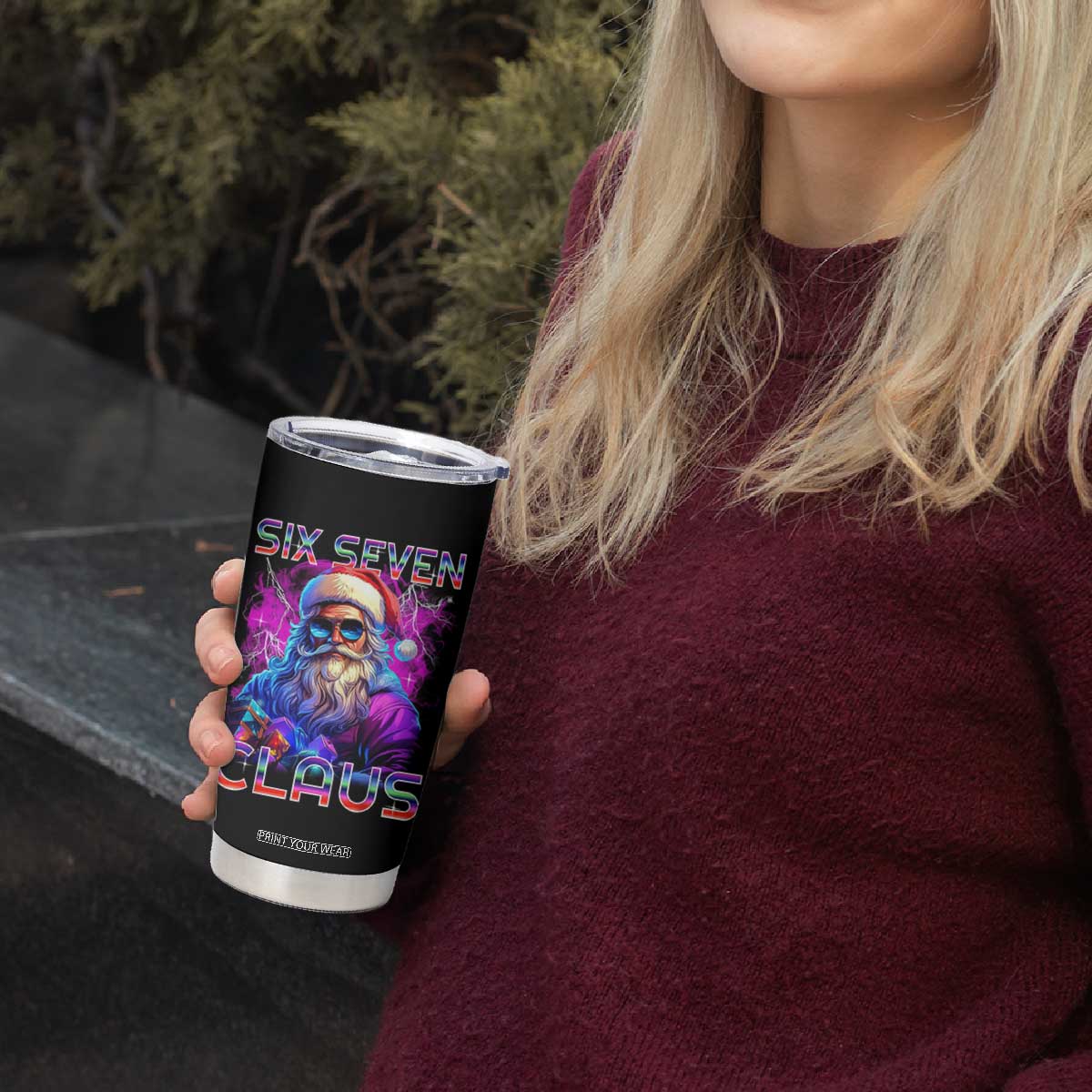 Funny Six Seven Claus Tumbler Cup 67 Christmas Santa Meme Gen Alpha TS11 Print Your Wear