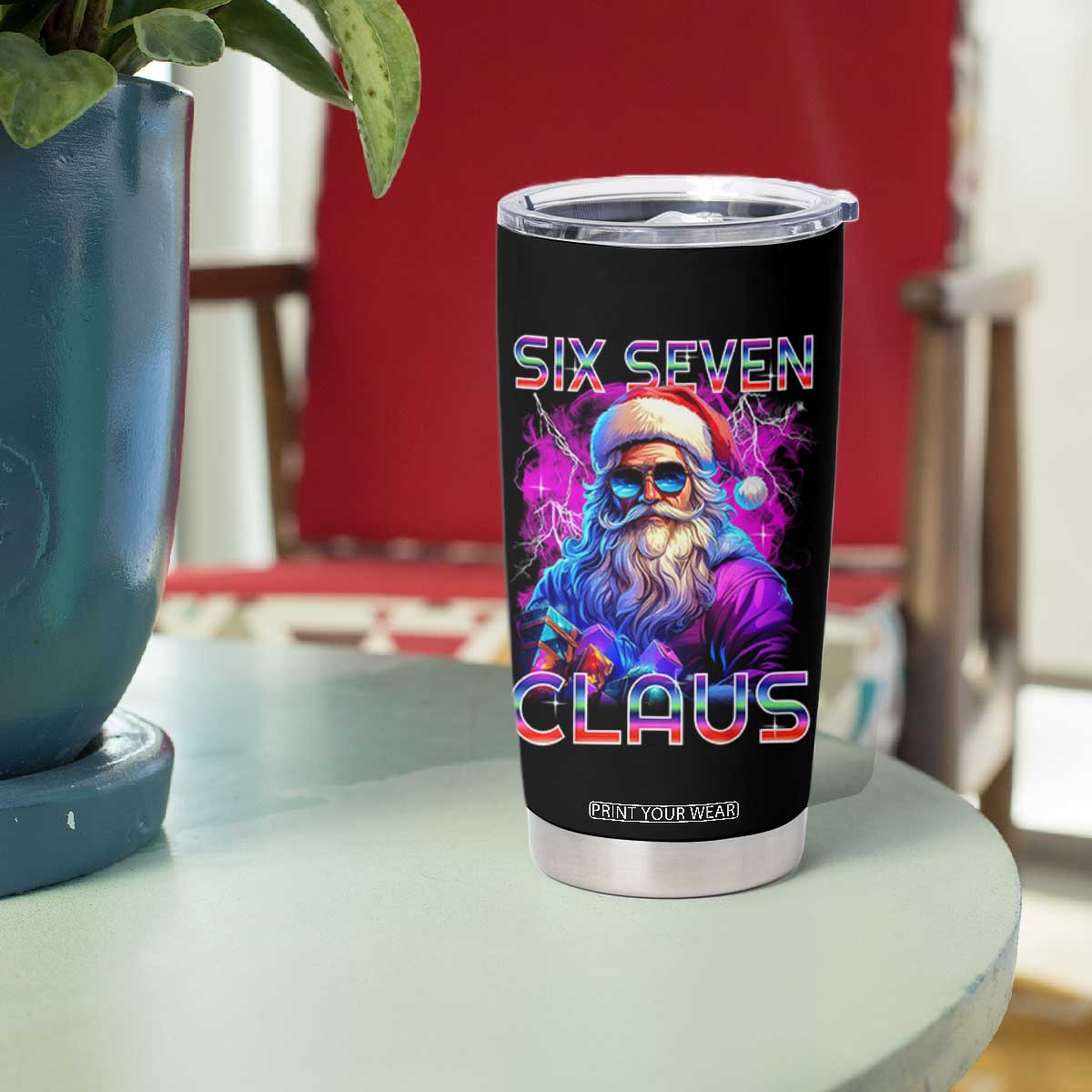 Funny Six Seven Claus Tumbler Cup 67 Christmas Santa Meme Gen Alpha TS11 Print Your Wear