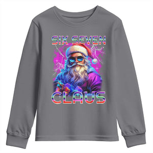 Funny Six Seven Claus Youth Sweatshirt 67 Christmas Santa Meme Gen Alpha TS11 Charcoal Print Your Wear