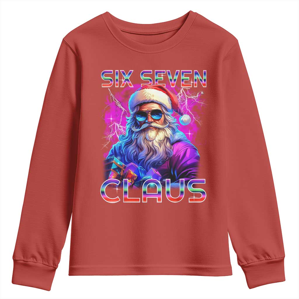 Funny Six Seven Claus Youth Sweatshirt 67 Christmas Santa Meme Gen Alpha TS11 Red Print Your Wear