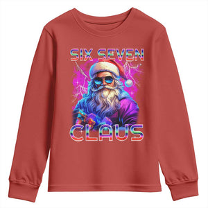 Funny Six Seven Claus Youth Sweatshirt 67 Christmas Santa Meme Gen Alpha TS11 Red Print Your Wear