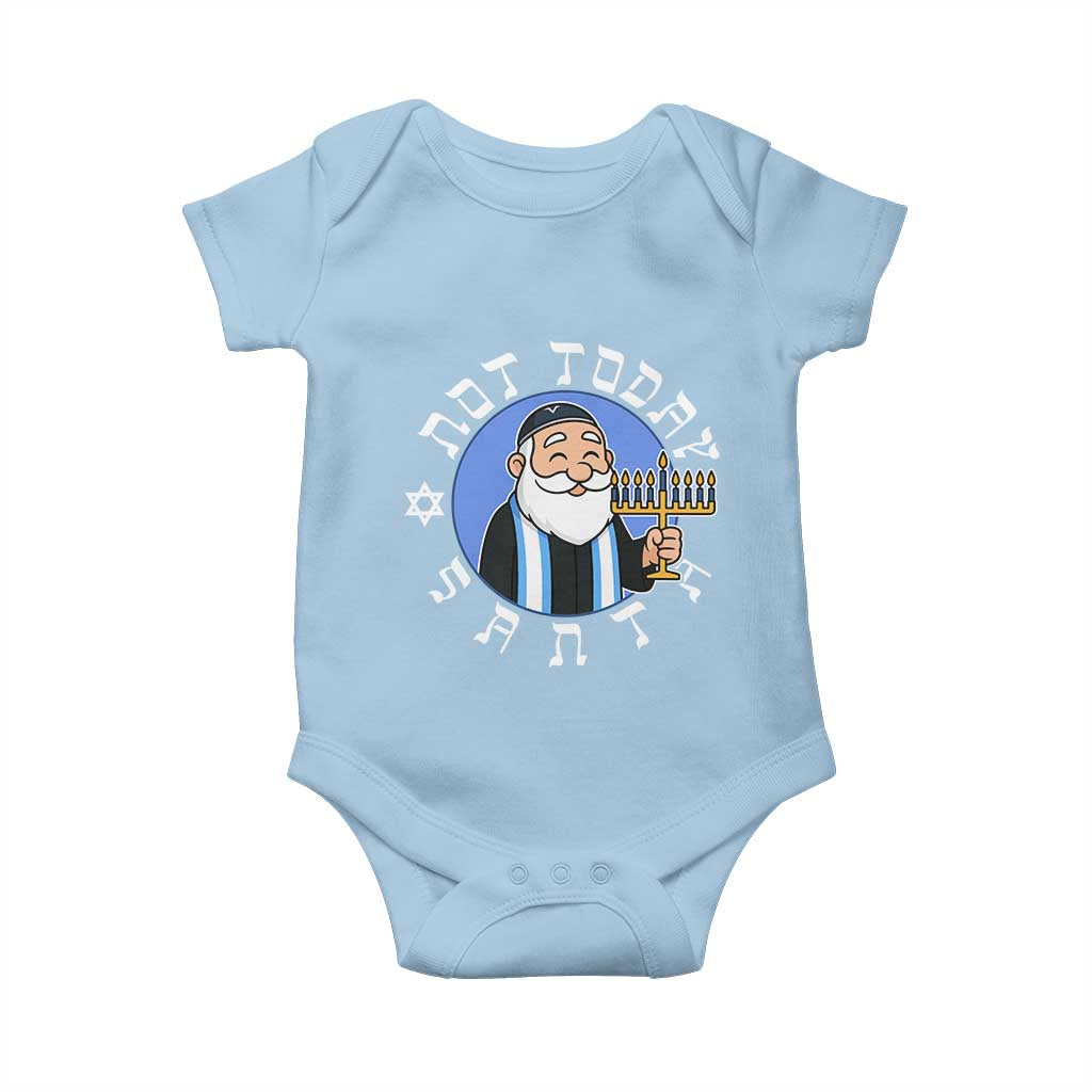 Funny Hanukkah Not Today Santa Baby Onesie Jewish Chanukah Chrismukkah TS11 Light Blue Print Your Wear